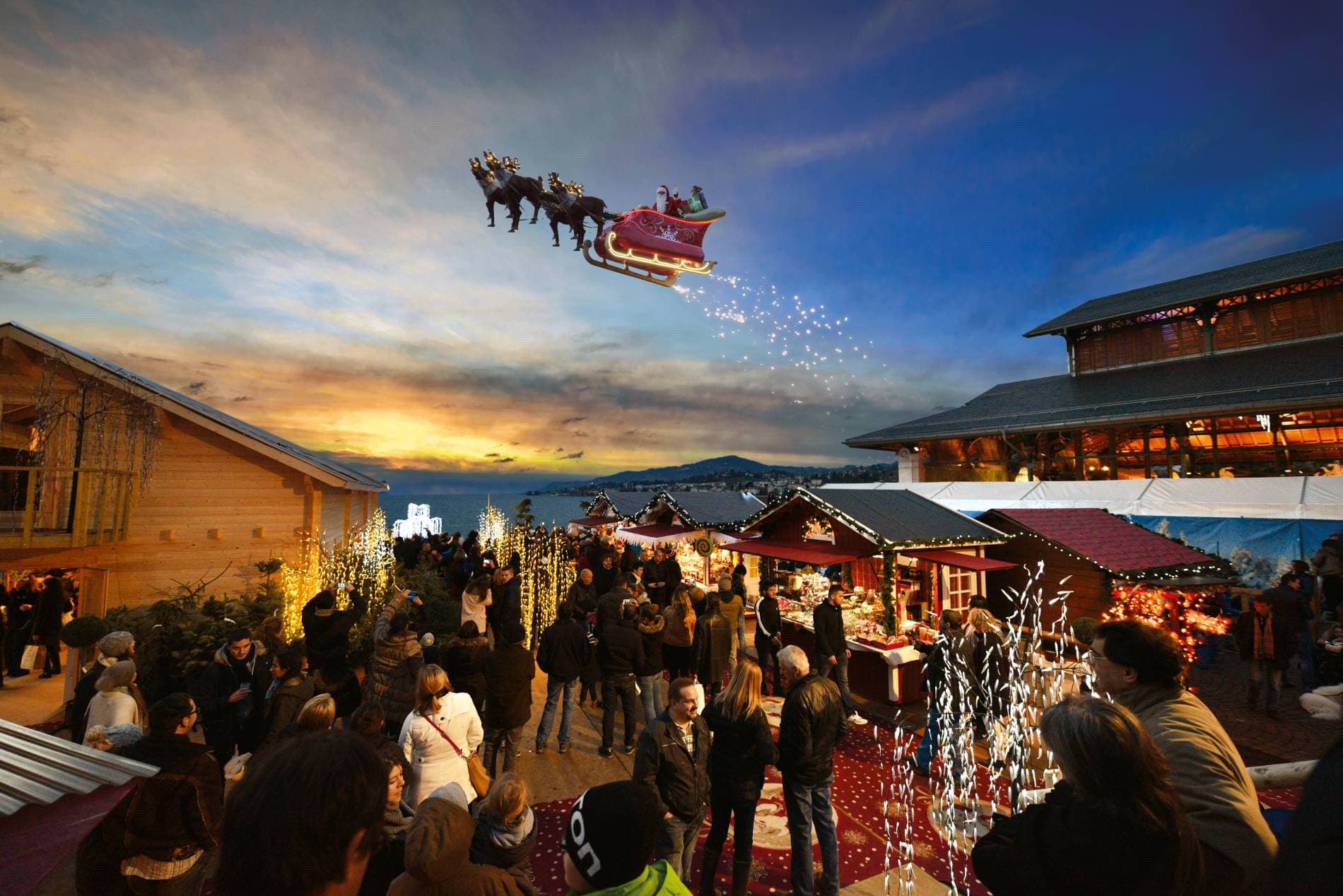 23 11 Montreux Fliegender Weihnachtsmann