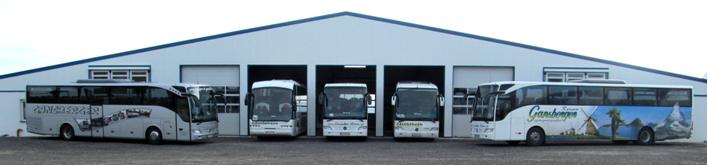 Gansberger Halle mit Busse Autobuss